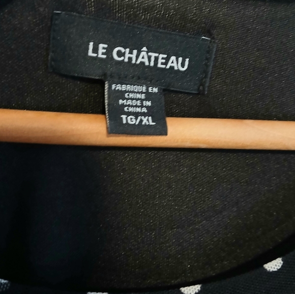 Le Château Polka Dot Ruched Wiggle Dress XL Black White Pin Up Rockabilly - Picture 4 of 9